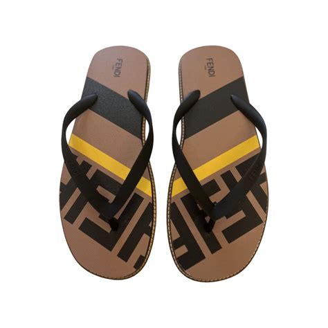 fendi men flip flops|fendi denim slides.